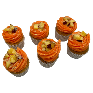 Peach Crumble Brownie Cupcake