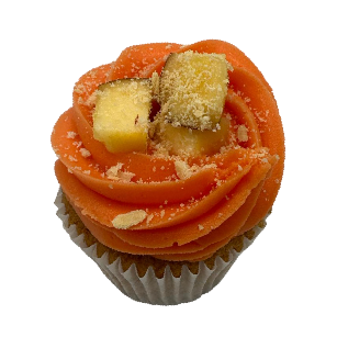 Peach Crumble Brownie Cupcake