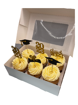 Graduation with White  Frosting Cupcakes