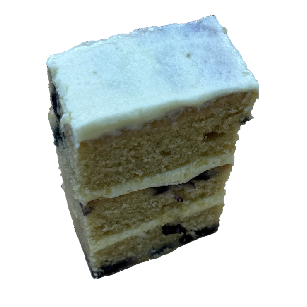 Blueberry and White Chocolate Cake Slice